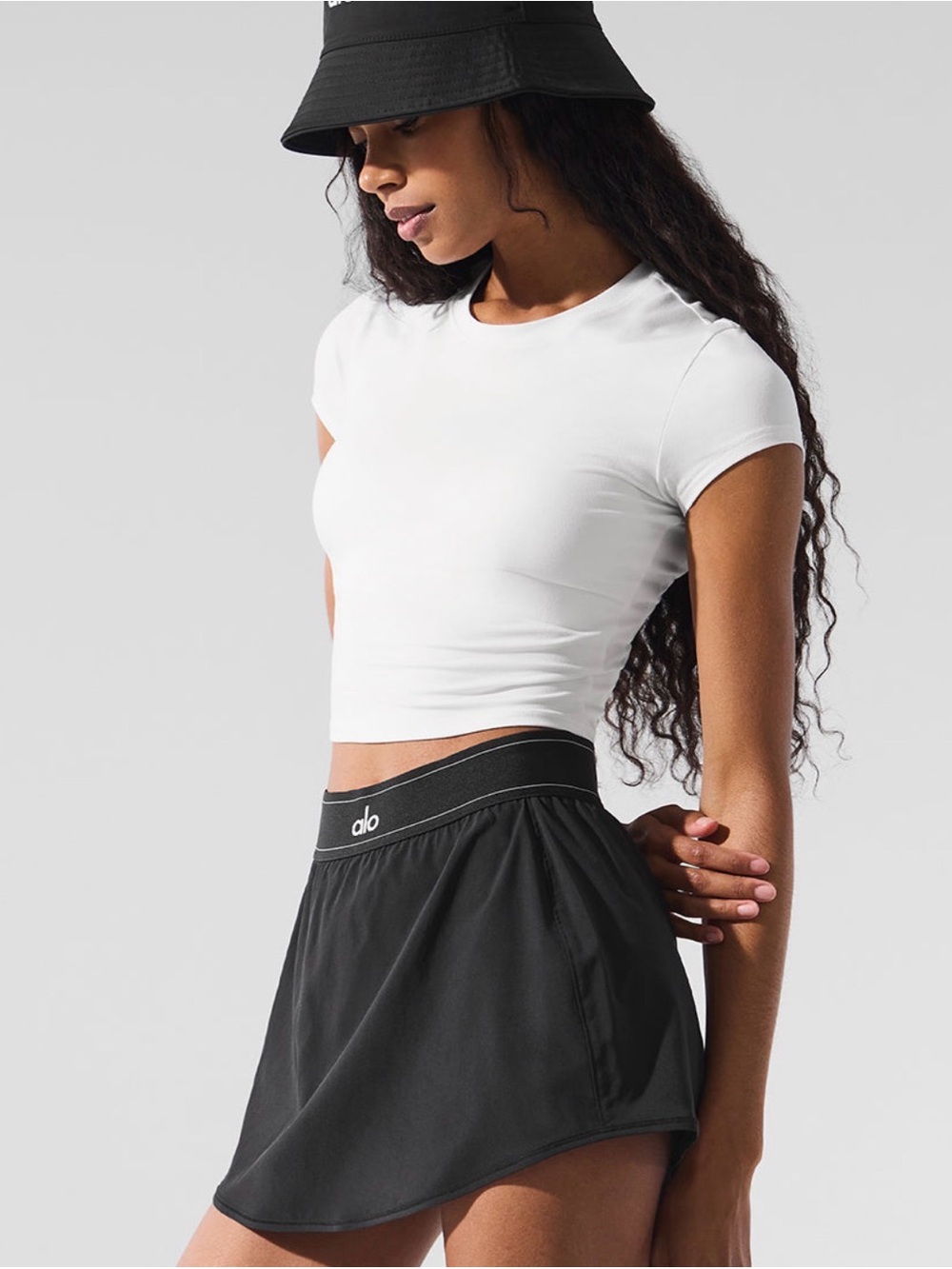 alo yoga alo soft cropped finesse short sleeve in white size small